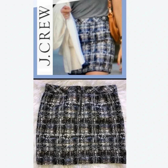 J. Crew Gilded Tweed Mini Skirt - Picture 1 of 7